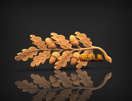 дубовая ветвь 3D model free stl