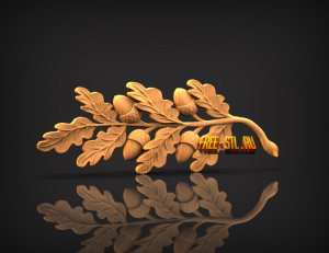 дубовая ветвь 3D model free stl
