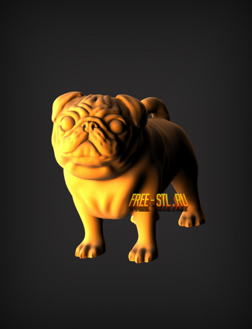 мопс 3d модель stl