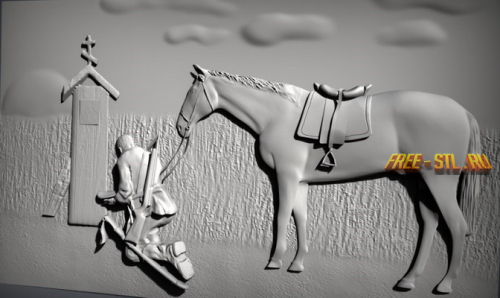 казак с конем 3d модель
