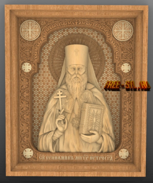 Икона Вениамин Петроградский икона резная