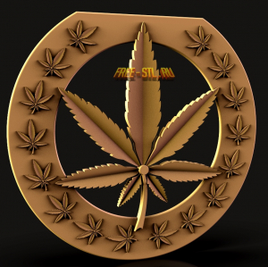 Медальон канабис 3D stl формат бесплатно скачать